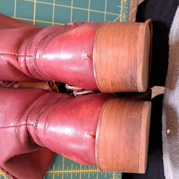Musse & Cloud Red Leather Distressed Finish Boots - Picture 9 of 13